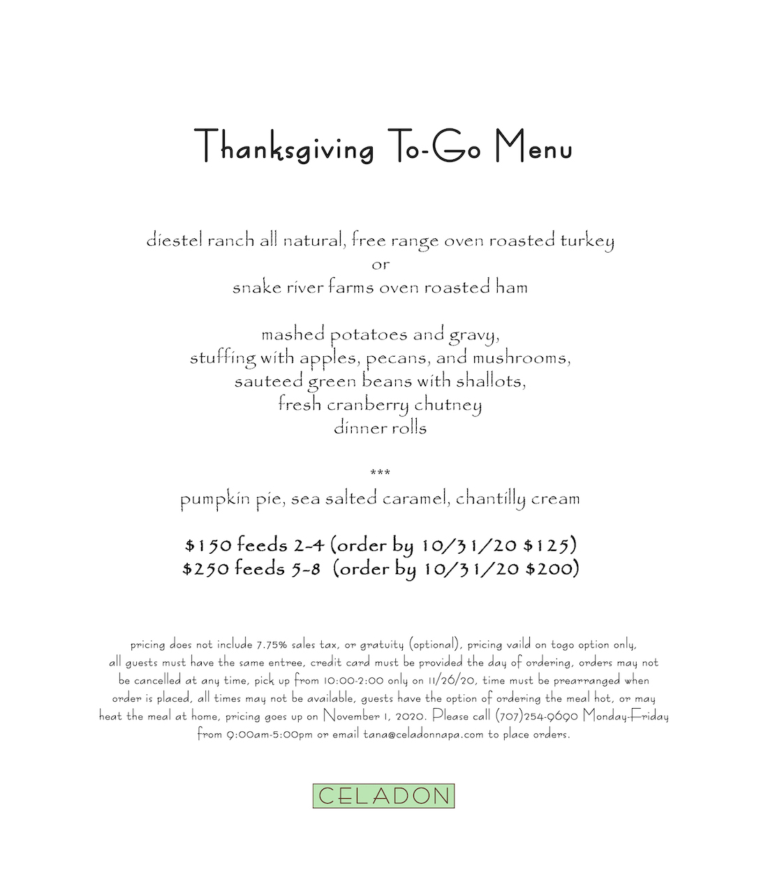 Celadon Thanksgiving