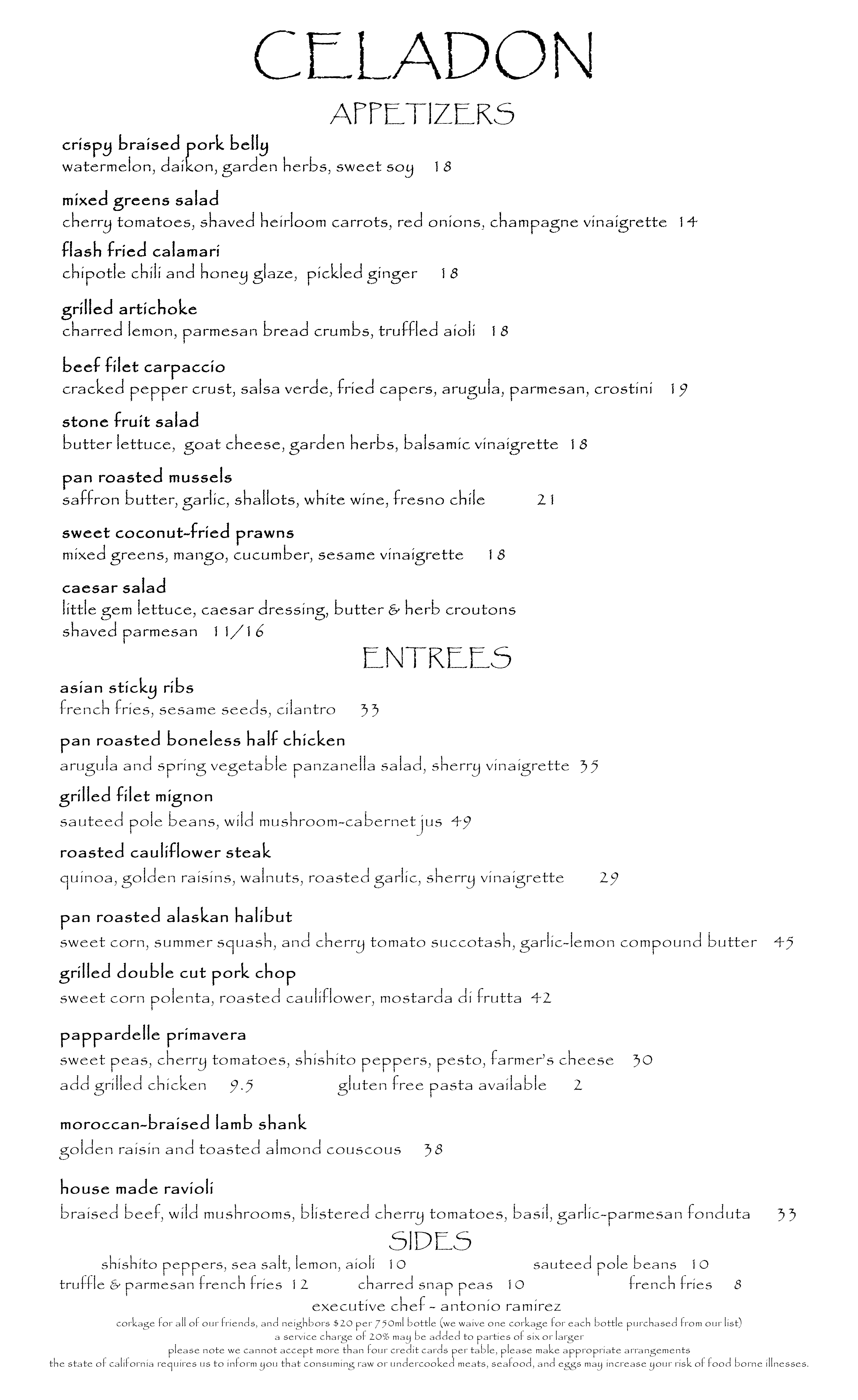 Celadon Napa Valley Restaurant Food and Wine Downtown Napa